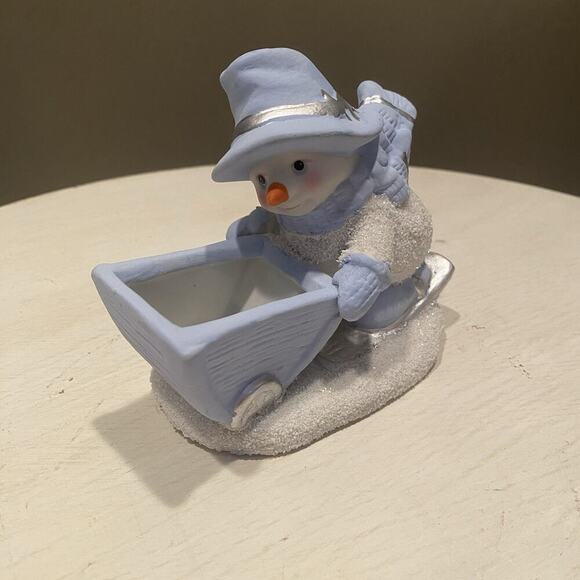 Vintage Encore Frosted Snow‎ Buddy With Wheel Barrel - Picture 2 of 3